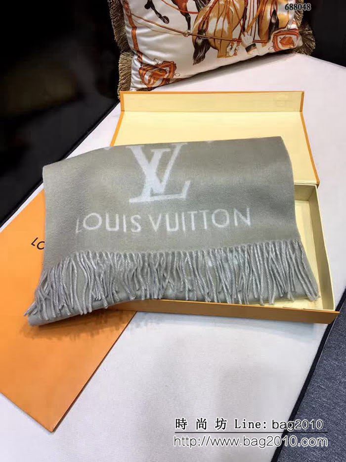 路易威登LV2018秋冬新款加厚羊絨圍巾 霍思燕款 688048 LLWJ6043